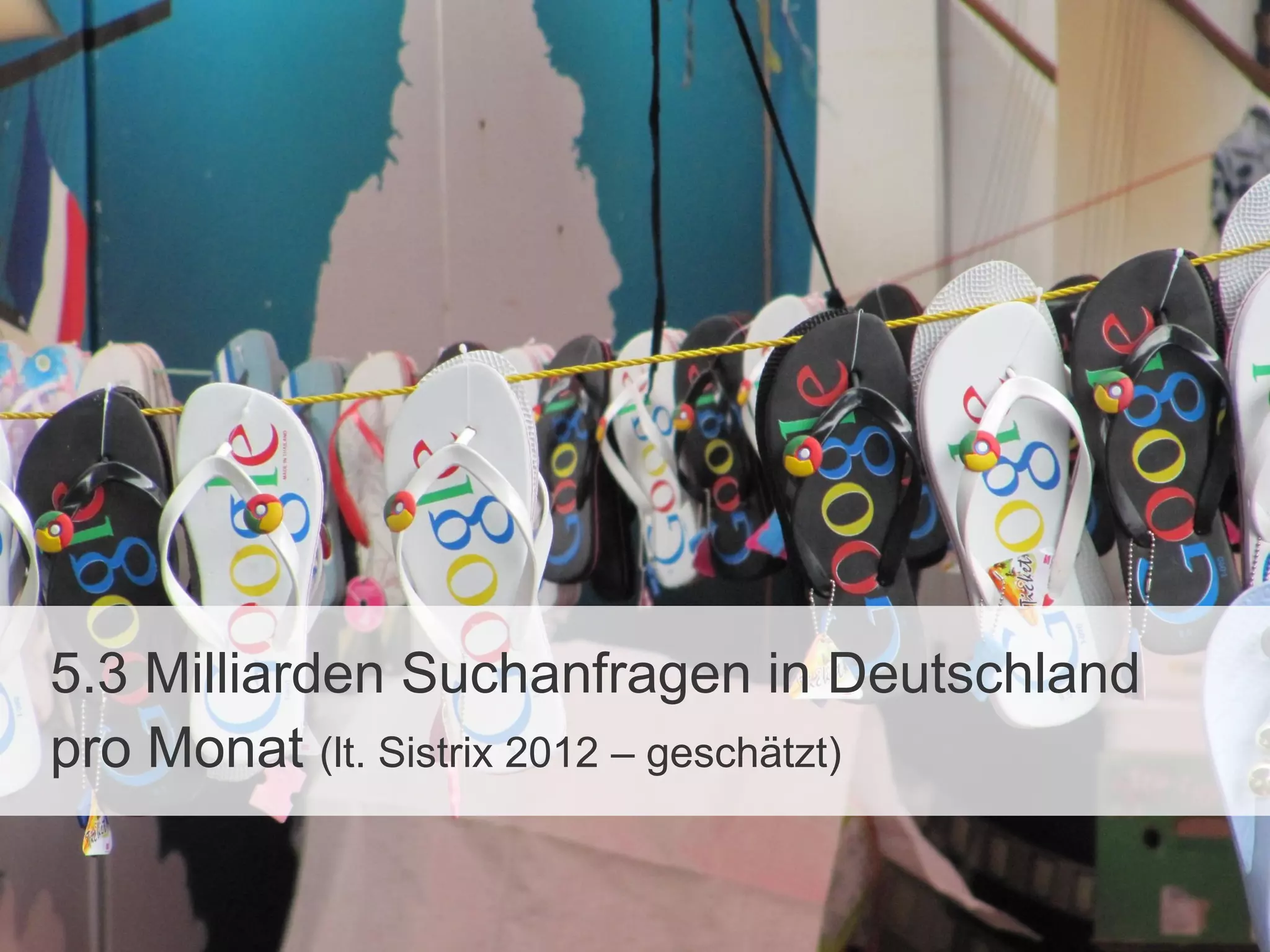 5.3 Milliarden Suchanfragen in Deutschland
pro Monat (lt. Sistrix 2012 – geschätzt)
 