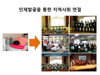 인재발굴을 통한 지역사회 연결
 