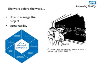 The work before the work….
• How to manage the
project
• Sustainability
 