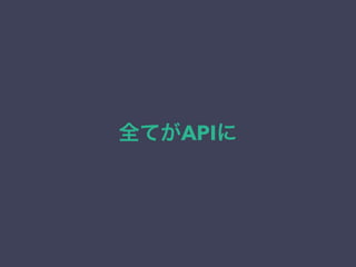 全てがAPIに
 