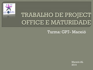 Turma: GP7- Maceió
Maceió-AL
2014
 