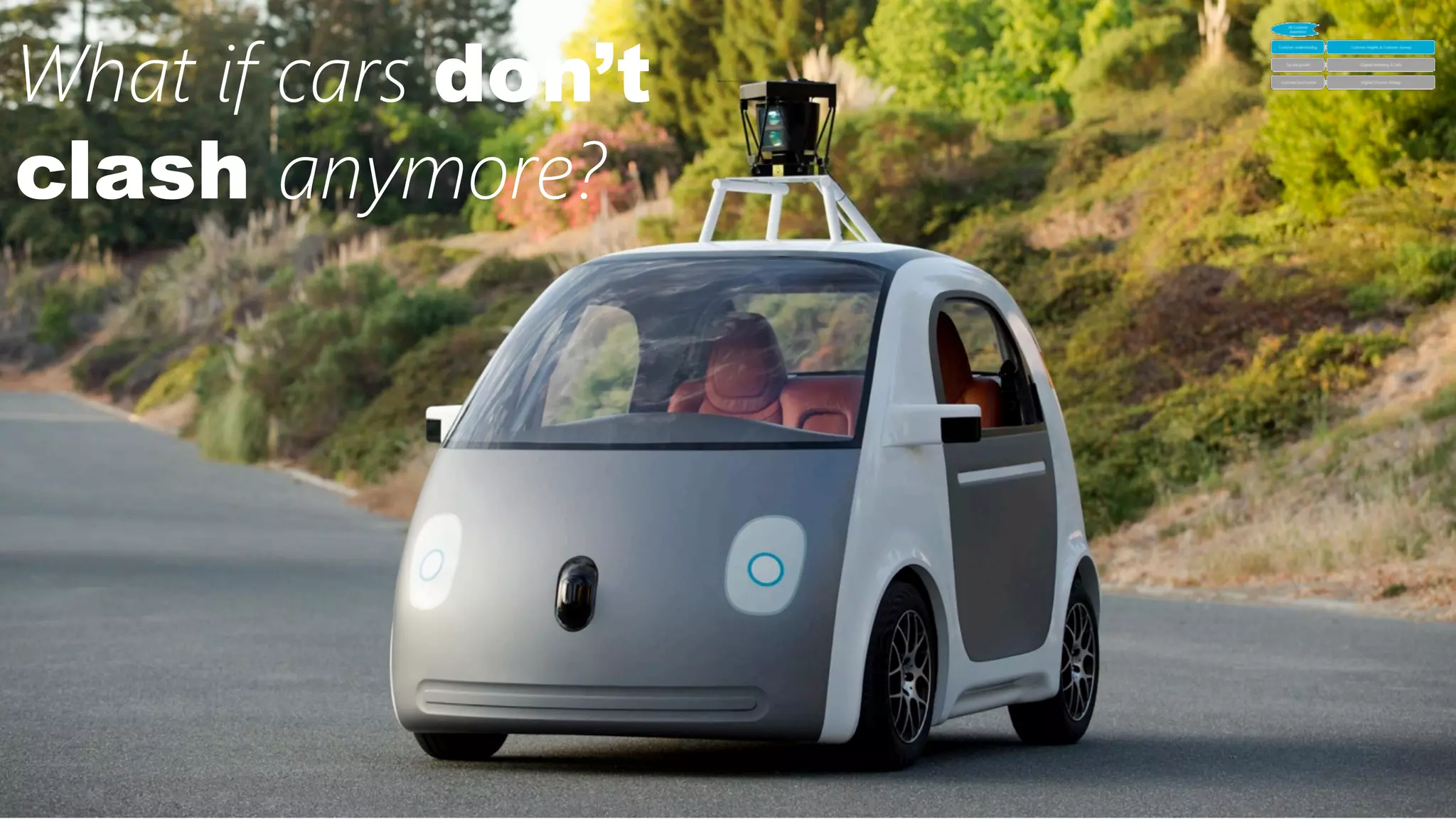 35	
  
What if cars don’t
clash anymore?
 