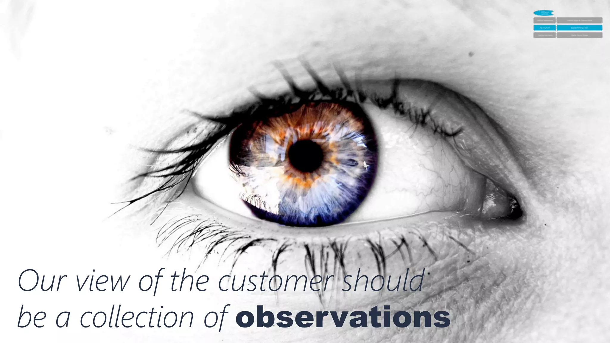 44	
  
Our view of the customer should
be a collection of observations
 