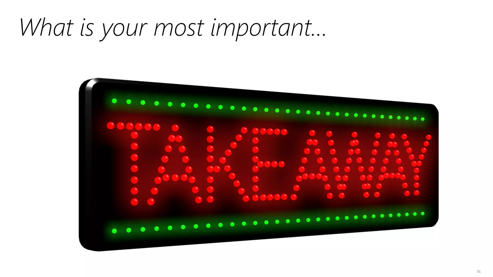 76	
  
What is your most important…
 