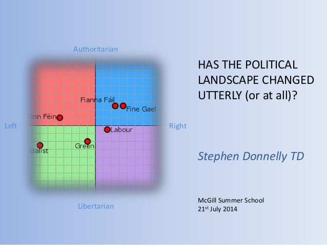 HAS THE POLITICAL
LANDSCAPE CHANGED
UTTERLY (or at all)?
Stephen Donnelly TD
McGill Summer School
21st July 2014
Authorita...