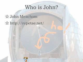 Who is John?Who is John?Who is John?Who is John?Who is John?
☆ John Meacham☆ John Meacham☆ John Meacham☆ John Meacham☆ John Meacham
☆ http://repetae.net/☆ http://repetae.net/☆ http://repetae.net/☆ http://repetae.net/☆ http://repetae.net/
 
