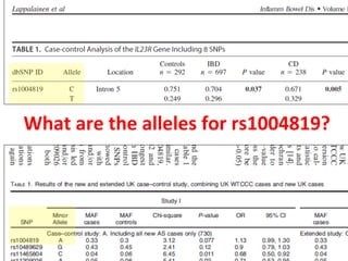 What	
  are	
  the	
  alleles	
  for	
  rs1004819?	
  
 