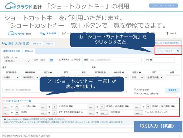 ショートカットキー機能