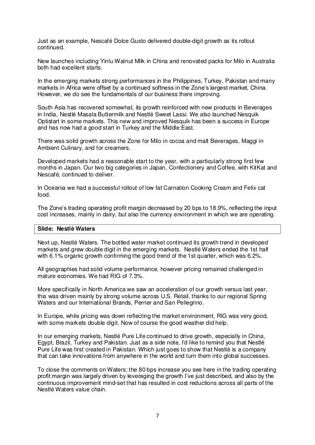 2014 H1 results conference call transcript