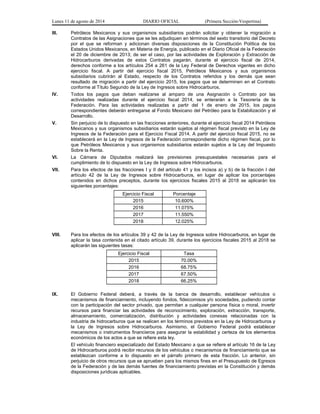 Lunes 11 de agosto de 2014 DIARIO OFICIAL (Primera Sección-Vespertina) 
III. Petróleos Mexicanos y sus organismos subsidia...
