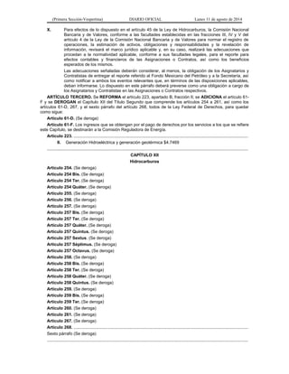 (Primera Sección-Vespertina) DIARIO OFICIAL Lunes 11 de agosto de 2014 
X. Para efectos de lo dispuesto en el artículo 45 ...