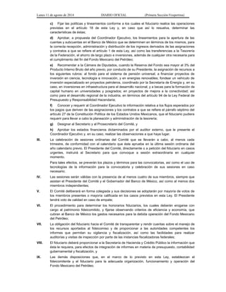 Lunes 11 de agosto de 2014 DIARIO OFICIAL (Primera Sección-Vespertina) 
c) Fijar las políticas y lineamientos conforme a l...