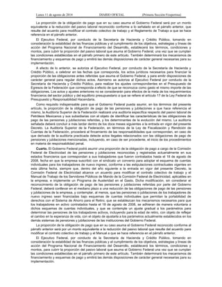 Lunes 11 de agosto de 2014 DIARIO OFICIAL (Primera Sección-Vespertina) 
La proporción de la obligación de pago que en su c...