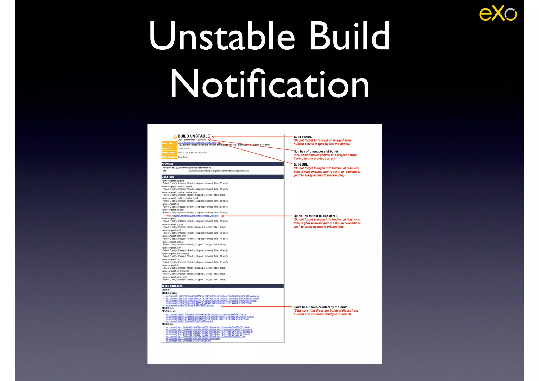 Unstable Build
Notiﬁcation
 