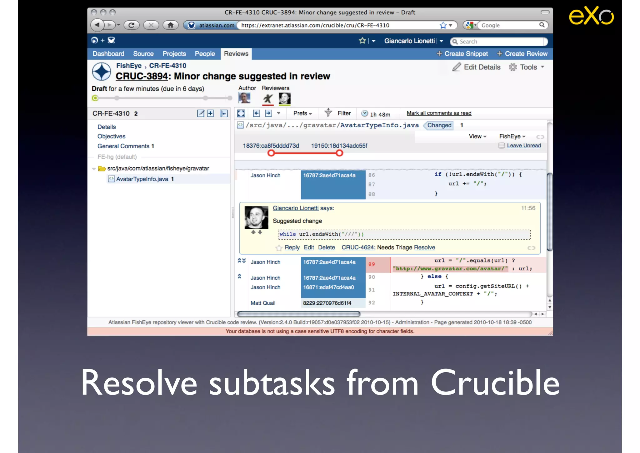 Resolve subtasks from Crucible
 