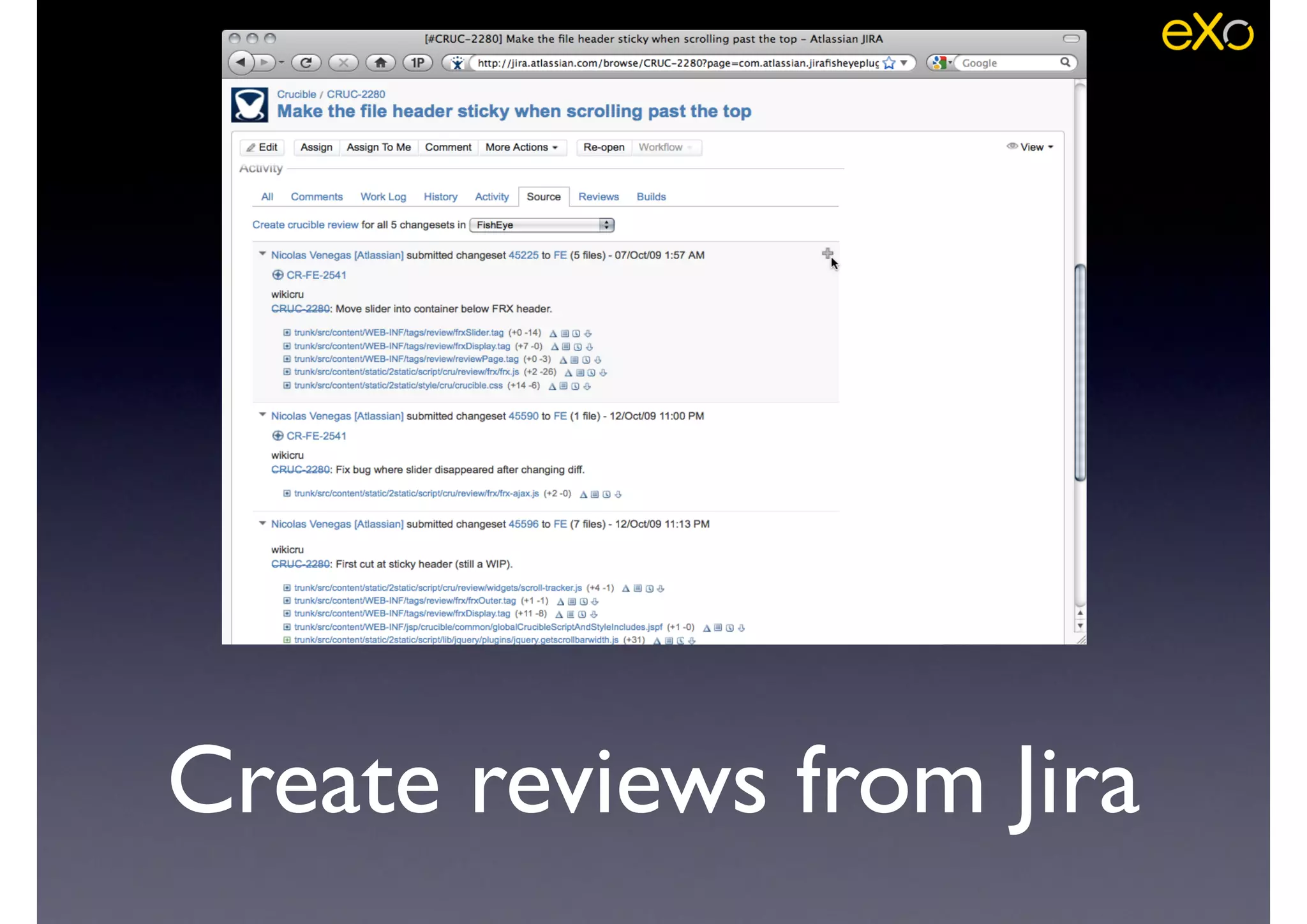 Create reviews from Jira
 