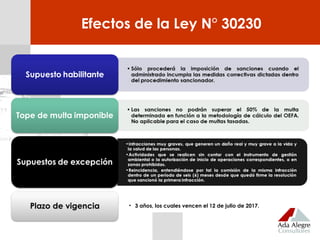 Efectos de la Ley N° 30230
• 3 años, los cuales vencen el 12 de julio de 2017.
 