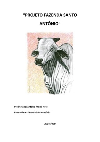 “PROJETO FAZENDA SANTO
ANTÔNIO”
Proprietário: Antônio Meloti Neto
Propriedade: Fazenda Santo Antônio
Urupês/2014
 