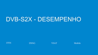 DVB-S2X - DESEMPENHO
DTH DSNG VSAT Mobile
 