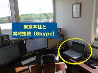 東京本社と
常時接続（Skype）
 