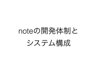 noteの開発体制と
システム構成
 