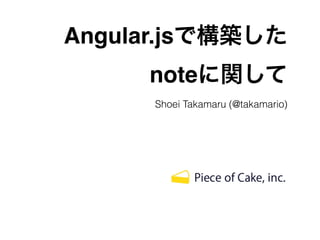 Angular.jsで構築した!
noteに関して
Shoei Takamaru (@takamario)
 