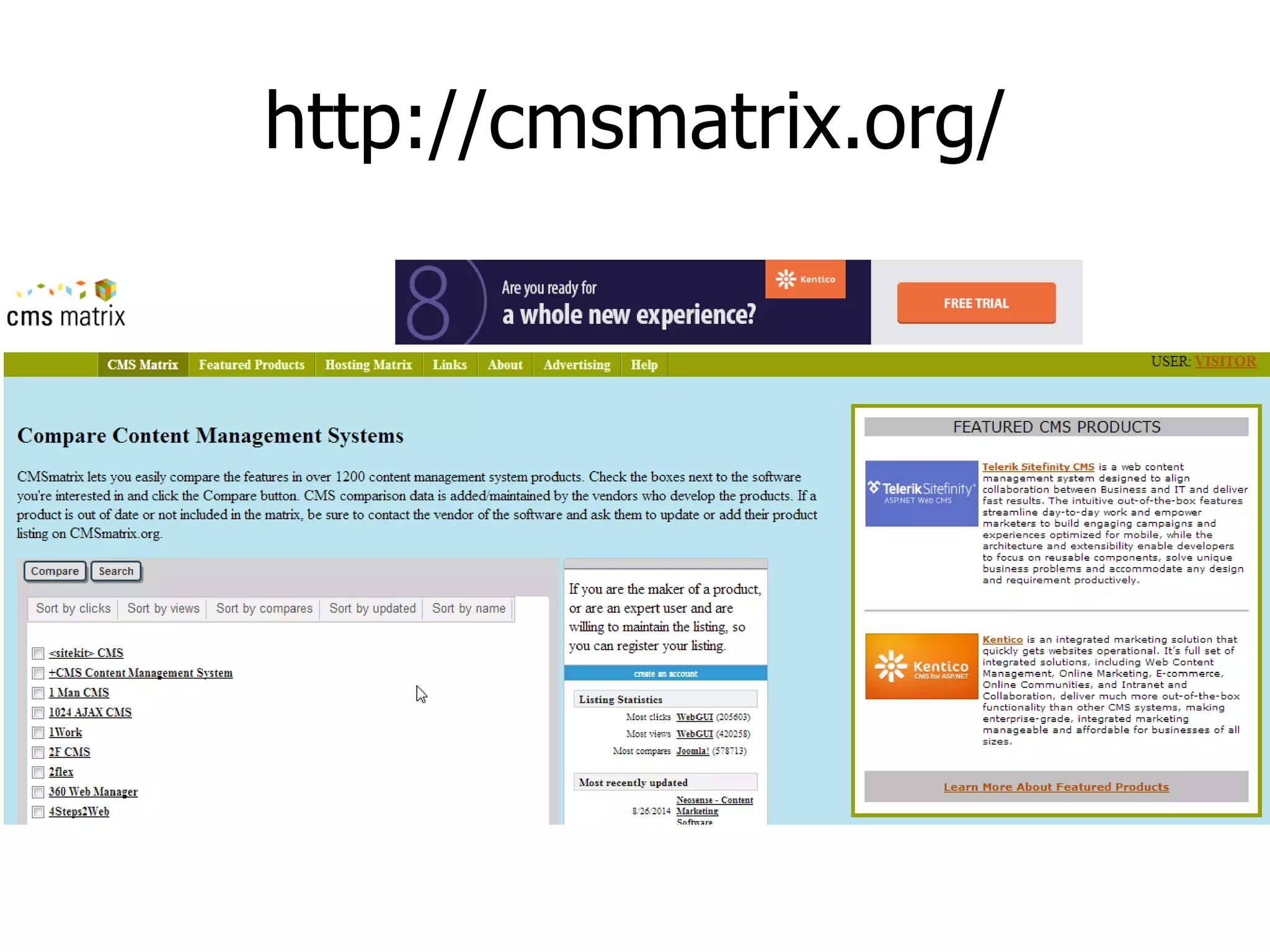 http://cmsmatrix.org/  