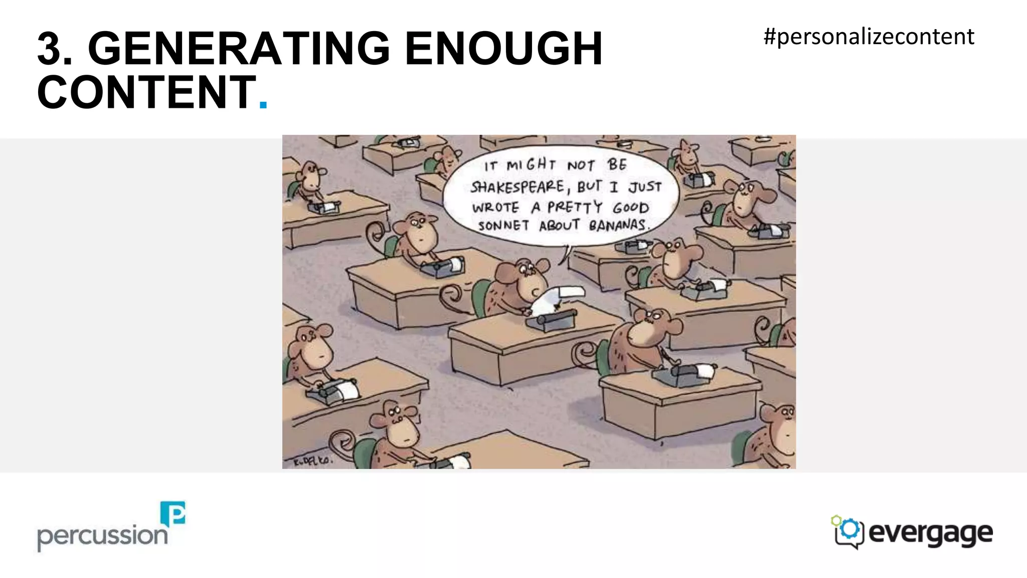 3. GENERATING ENOUGH 
CONTENT. 
#personalizecontent 
 