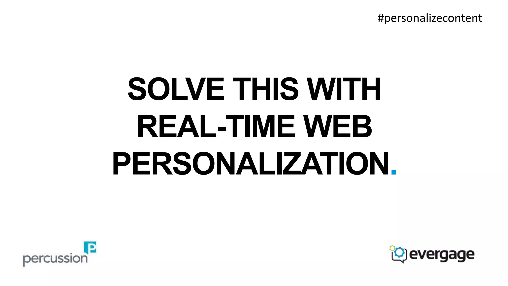#personalizecontent 
SOLVE THIS WITH 
REAL-TIME WEB 
PERSONALIZATION. 
 