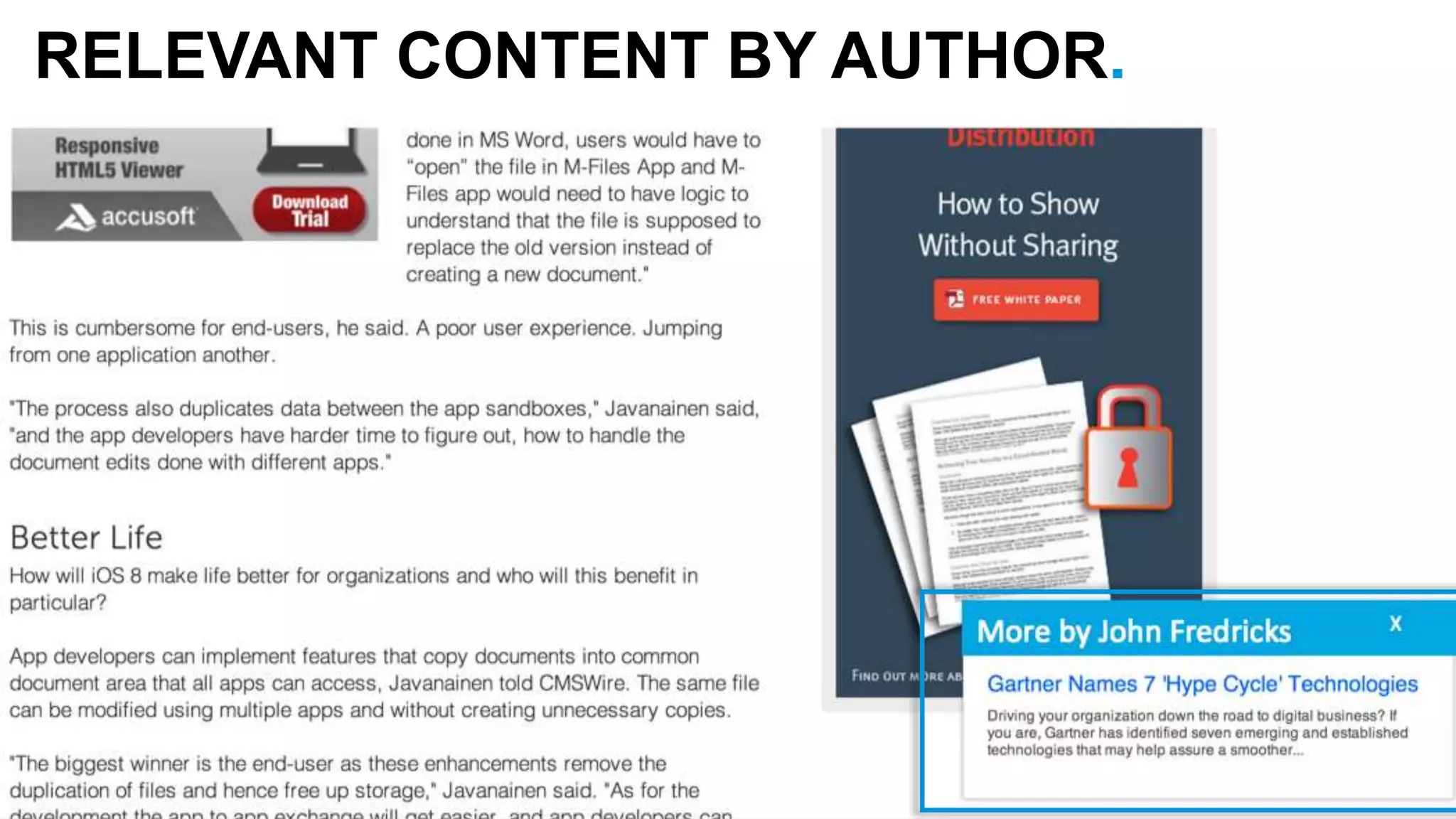 RELEVANT CONTENT BY AUTHOR. 
 