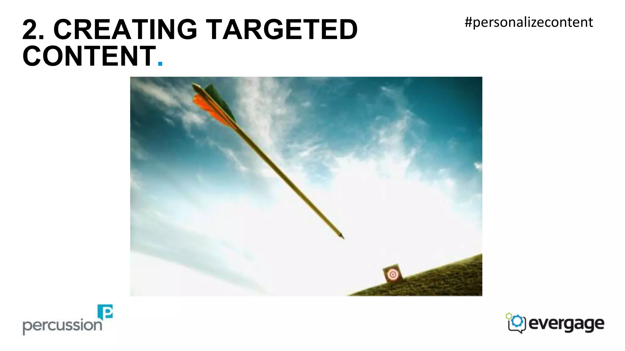 2. CREATING TARGETED 
CONTENT. 
#personalizecontent 
 