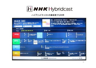ハイブリッドキャストの番組表でも利用 
32 
 