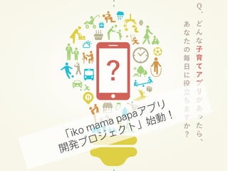 CODE for IKOMAの活動
「iko mama papaアプリ
開発プロジェクト」始動！
 