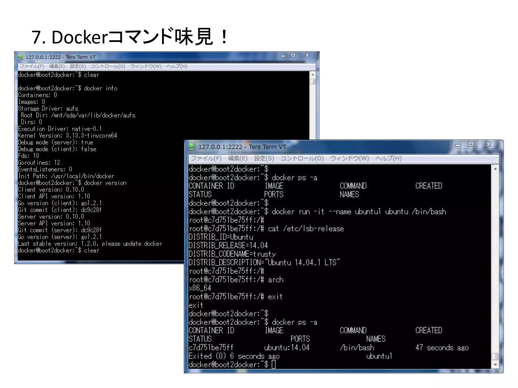7. Dockerコマンド味見！ 
 