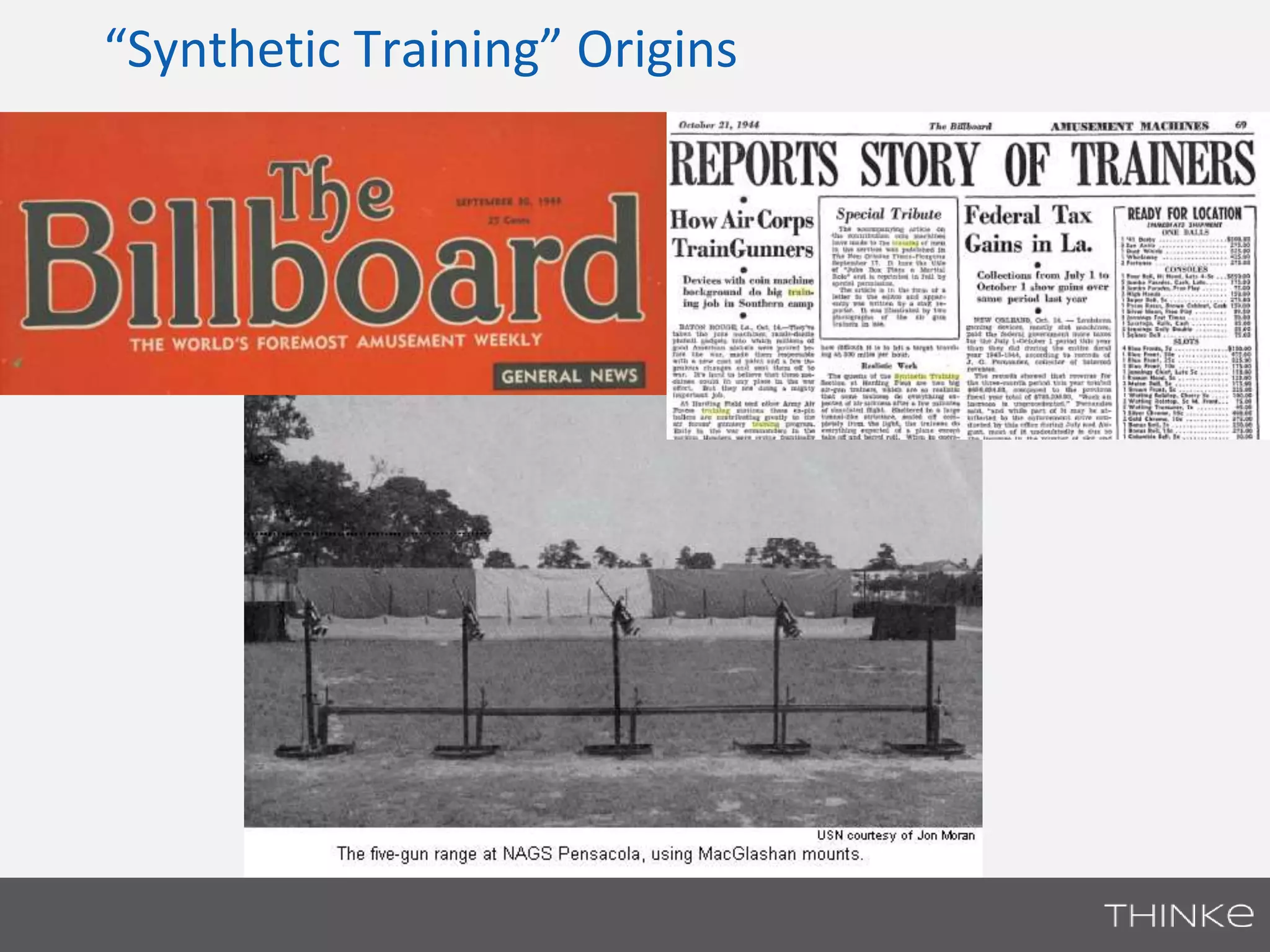 “Synthetic Training” Origins 
 