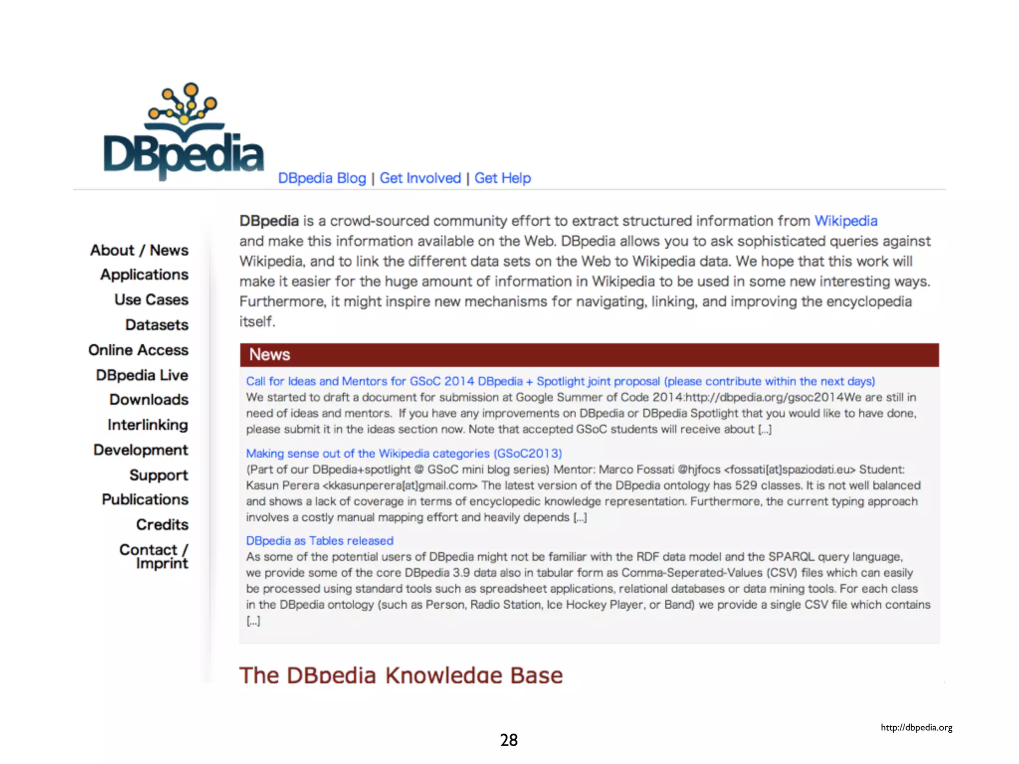 http://dbpedia.org 
28 
 