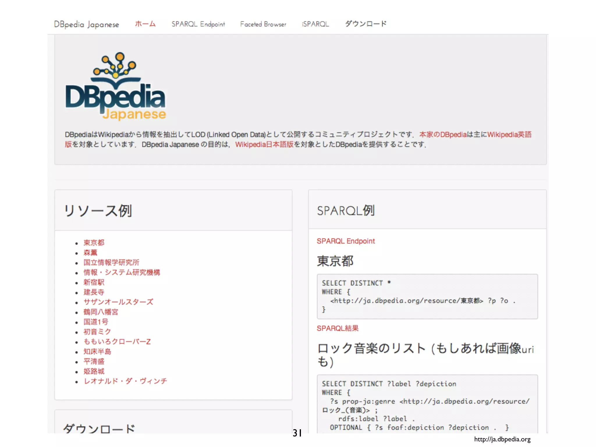 http://ja.dbpedia.org 
31 
 