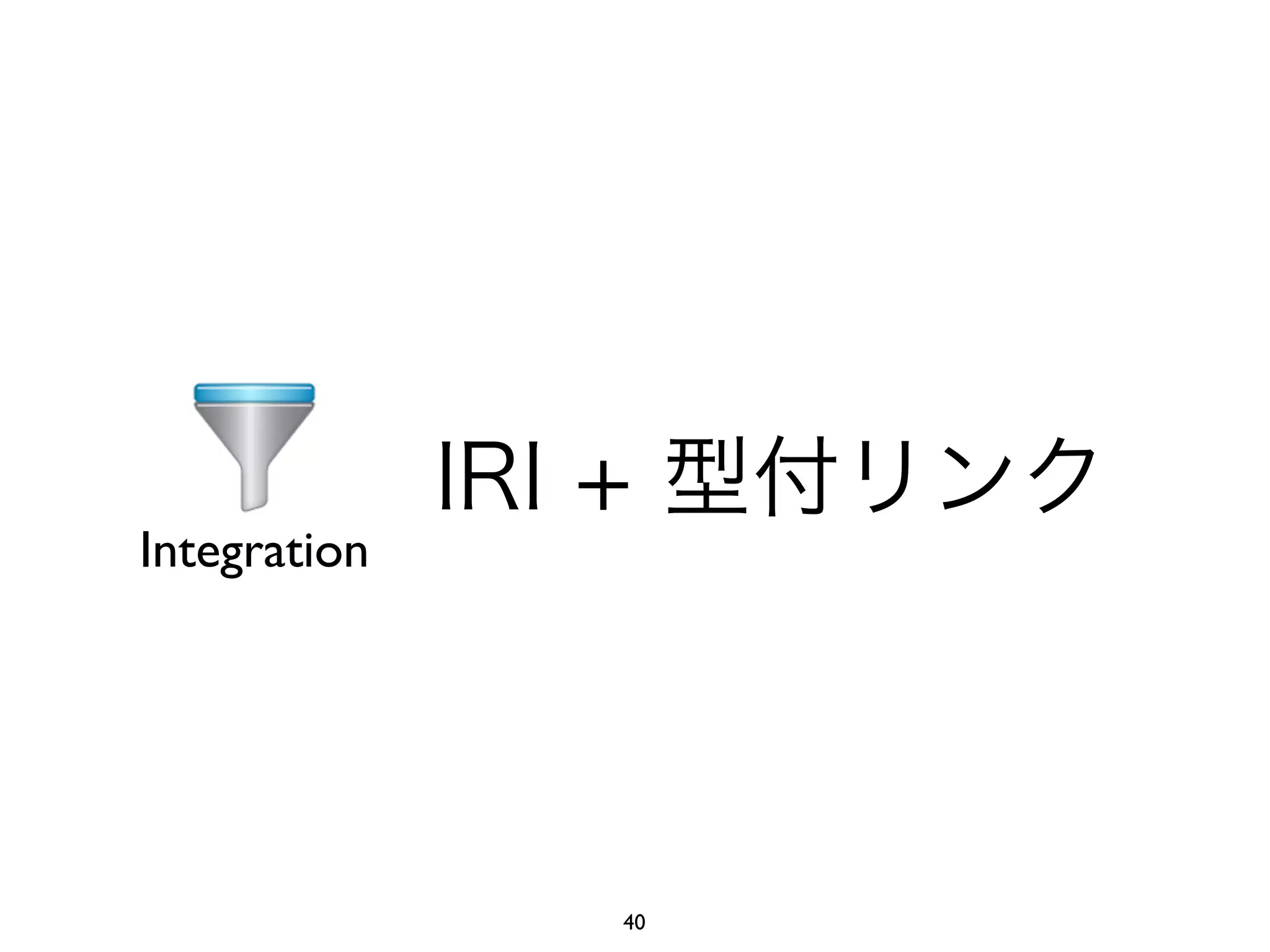 Integration 
IRI + 型付リンク 
40 
 