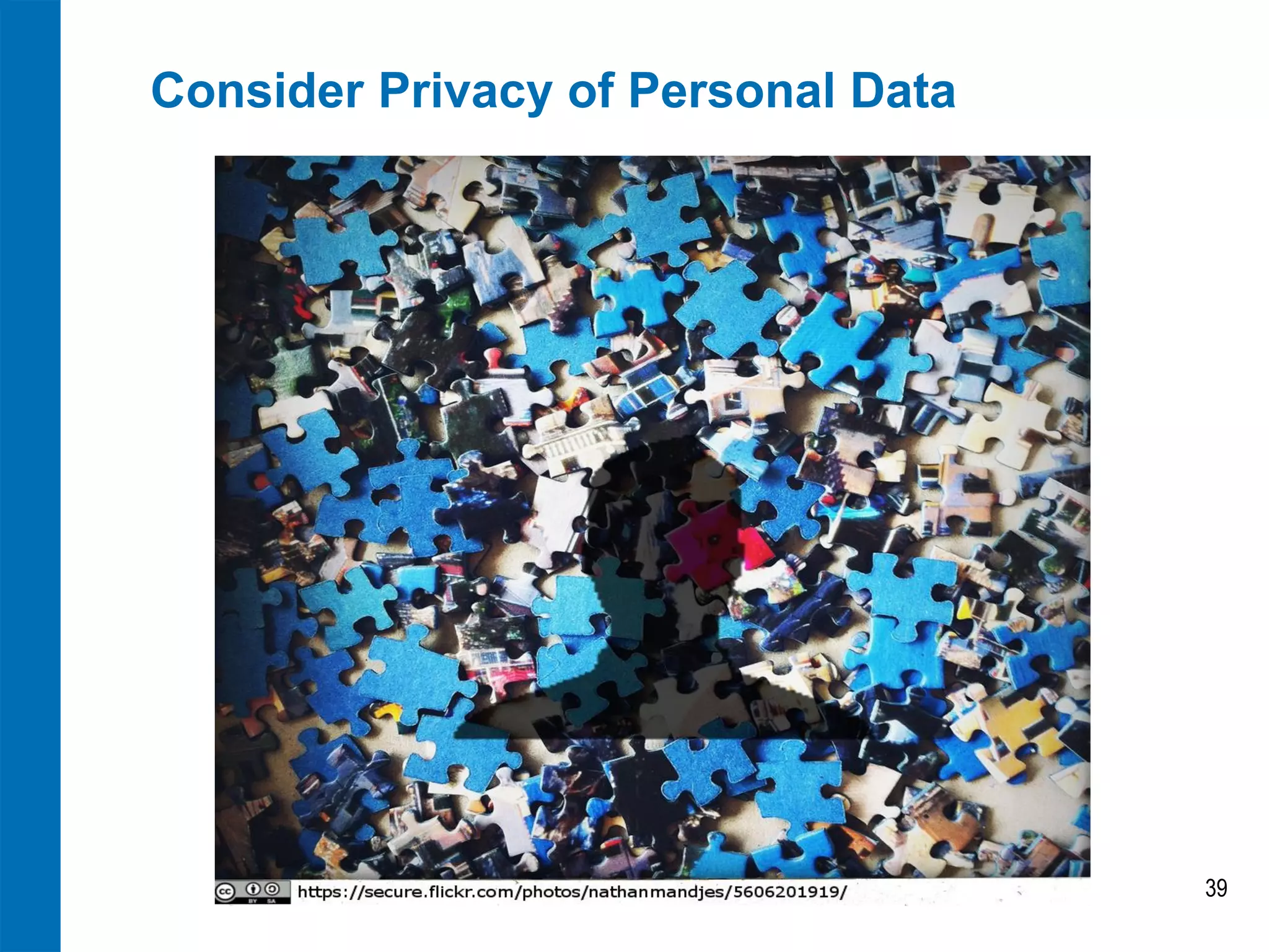 Consider Privacy of Personal Data 
39  