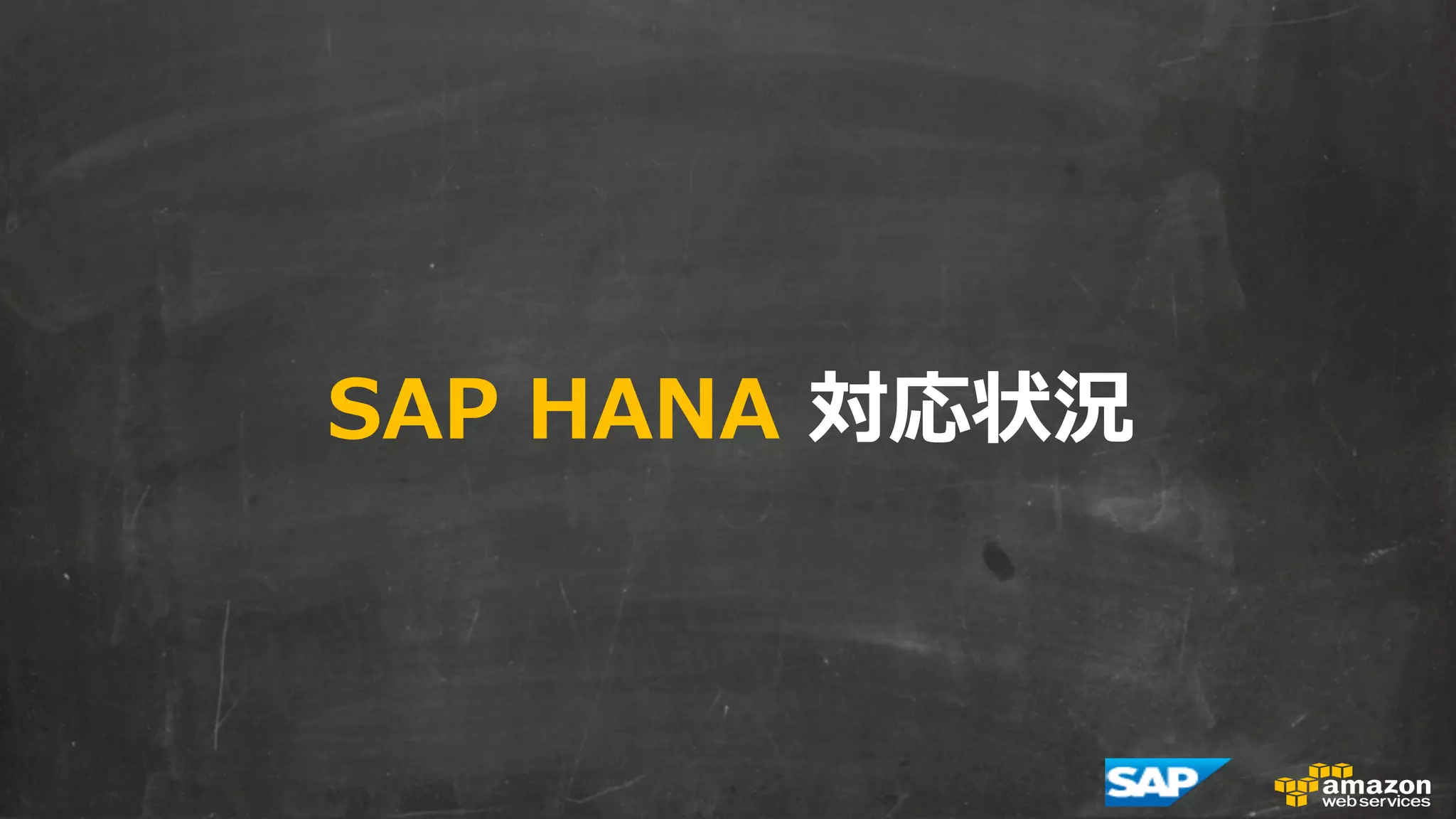 SAP HANA 対応状況 
 