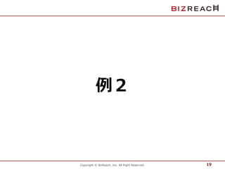 例２ 
Copyright © BizReach, Inc. All Right Reserved. 
19 
 