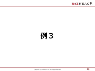 例３ 
Copyright © BizReach, Inc. All Right Reserved. 
28 
 