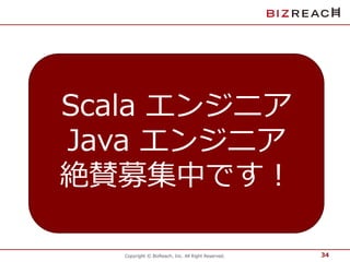ビズリーチとは 
Copyright © BizReach, Inc. All Right Reserved. 
34 
Scala エンジニア 
Java エンジニア 
絶賛募集中です！ 
 