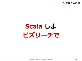 Scala しよ 
ビズリーチで 
Copyright © BizReach, Inc. All Right Reserved. 
36 
 