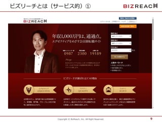 ビズリーチとは（サービス的）① 
Copyright © BizReach, Inc. All Right Reserved. 
9 
 