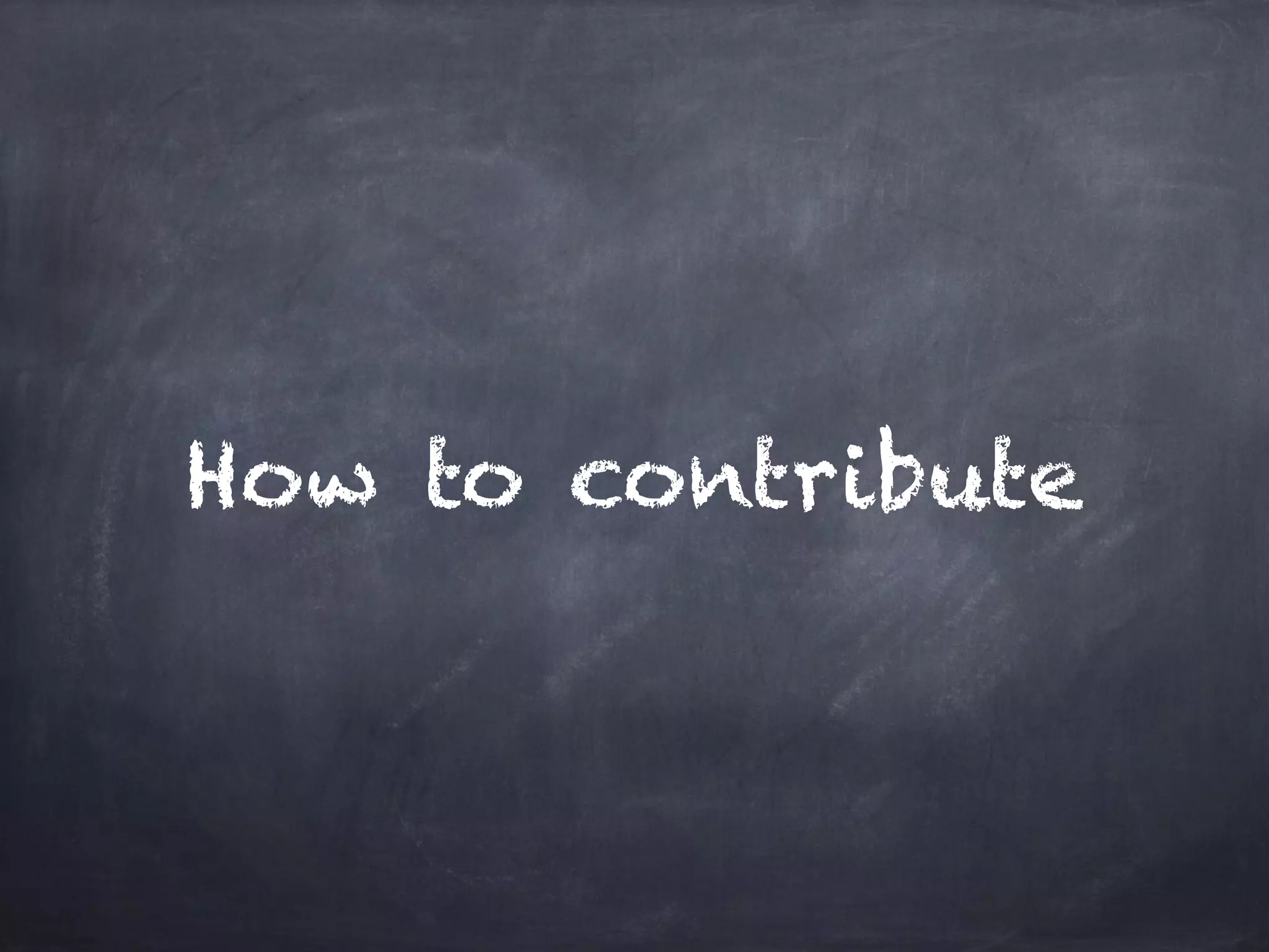 How to contribute 
