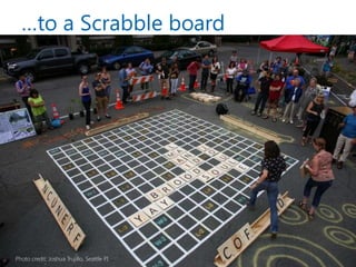 …to a Scrabble board 
Photo credit: Joshua Trujillo, Seattle PI  