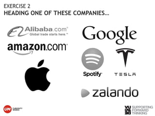 EXERCISE 2 
HEADING ONE OF THESE COMPANIES… 
© Vujàdé Ltd. – Supporting Forward Thinking 
 