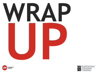 WRAP UP 
© Vujàdé Ltd. – Supporting Forward Thinking 
 
