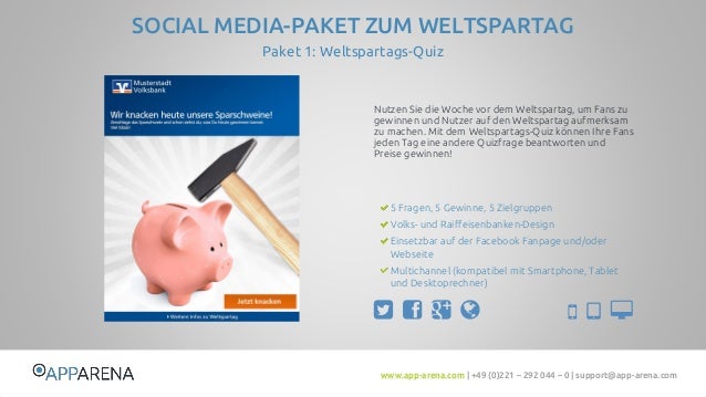 Weltspartag für VR-Banken von App-Arena.com